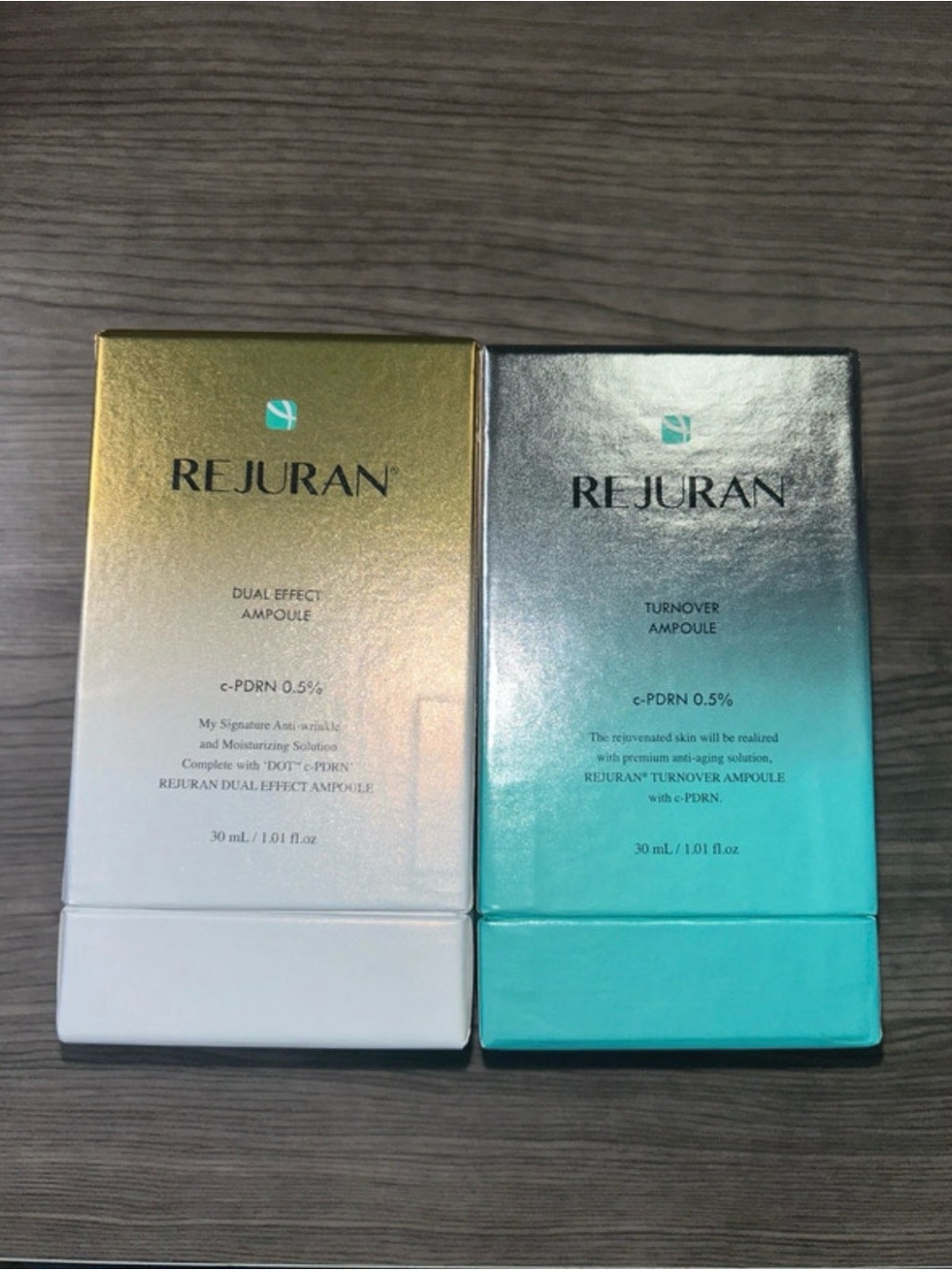 Rejuran Dual Effect & Turnover Ampoule Set - Gold and Teal